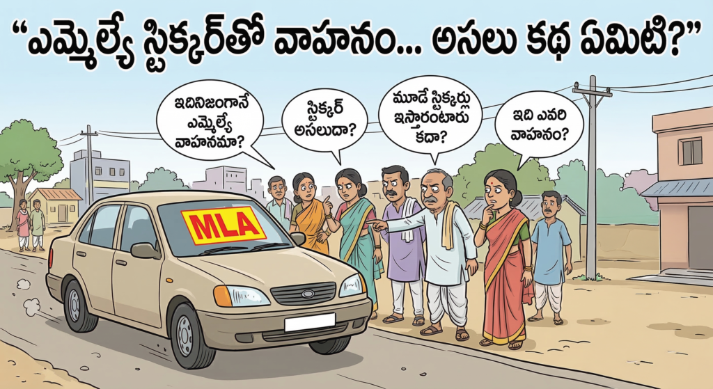 ఎమ్మెల్యే స్టిక్కర్‌తో వాహనం… అసలు కథ ఏమిటి?